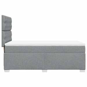 Box spring postel s matrací světle šedá 80 x 200 cm textil - obrázek 11