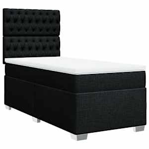 Box spring postel s matrací černá 80 x 200 cm textil - obrázek 3