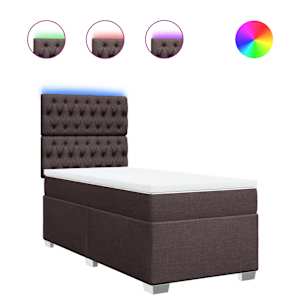 Box spring postel s matrací tmavě hnědá 80x200 cm textil - obrázek 2