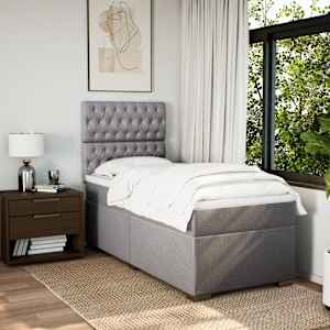 Box spring postel s matrací taupe 80x200 cm textil - obrázek 4