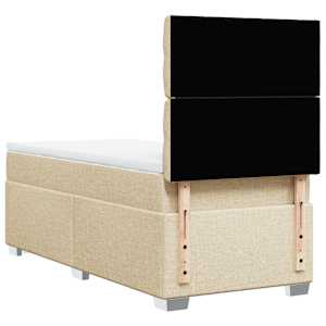 Box spring postel s matrací krémová 80 x 200 cm textil - obrázek 12