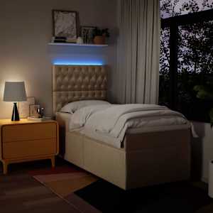 Box spring postel s matrací krémová 80 x 200 cm textil - obrázek 5