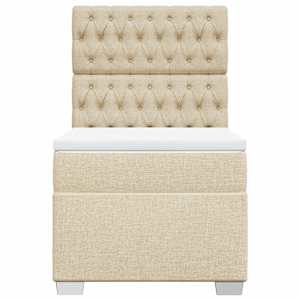 Box spring postel s matrací krémová 80 x 200 cm textil - obrázek 6