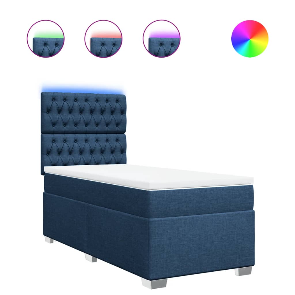 vidaXL Box spring postel s matrací modrá 80x200 cm textil