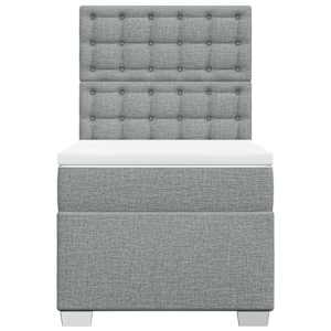Box spring postel s matrací světle šedá 80 x 200 cm textil - obrázek 6