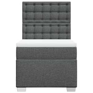 Box spring postel s matrací tmavě šedá 80 x 200 cm textil - obrázek 6
