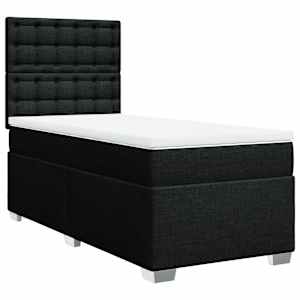 Box spring postel s matrací černá 80 x 200 cm textil - obrázek 3