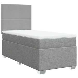 Box spring postel s matrací světle šedá 90x190 cm textil - obrázek 3