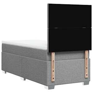 Box spring postel s matrací světle šedá 90x190 cm textil - obrázek 12