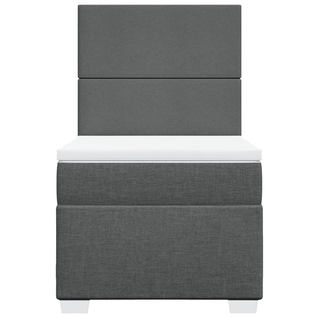 Sommier à lattes de lit et matelas Gris foncé 90x190 officiel cm Tissu lit vidaXL
