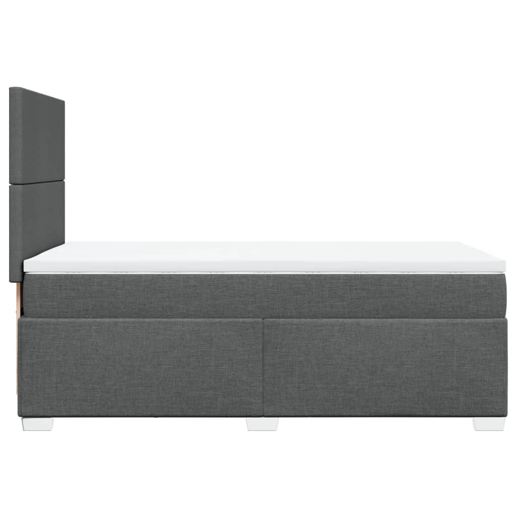 Sommier à lattes de lit et matelas Gris foncé 90x190 officiel cm Tissu lit vidaXL