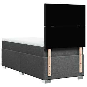 Box spring postel s matrací tmavě šedá 90x190 cm textil - obrázek 12