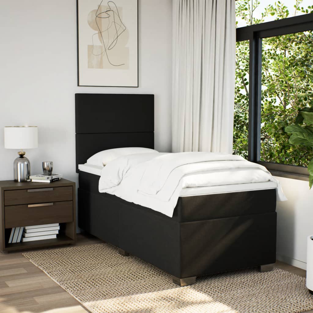 Sommier à lattes de lit et soldes matelas Gris foncé 90x190 cm Tissu lit vidaXL