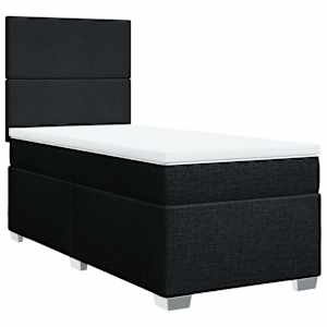 Box spring postel s matrací černá 90x190 cm textil - obrázek 3