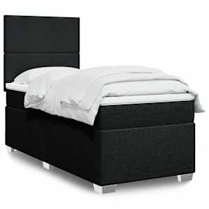 Box spring postel s matrací černá 90x190 cm textil - obrázek 1