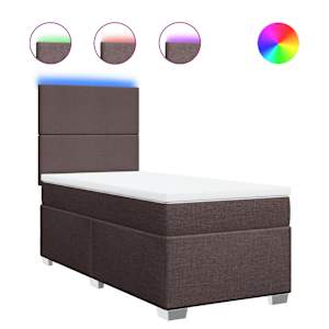Box spring postel s matrací tmavě hnědá 90x190 cm textil - obrázek 2