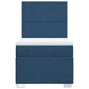 Box spring postel s matrací modrá 90x190 cm textil - obrázek 6