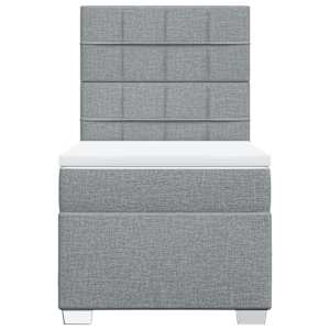 Box spring postel s matrací světle šedá 90x190 cm textil - obrázek 6