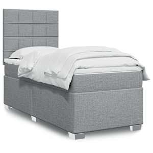 Box spring postel s matrací světle šedá 90x190 cm textil - obrázek 1