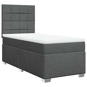 Box spring postel s matrací tmavě šedá 90x190 cm textil - obrázek 3