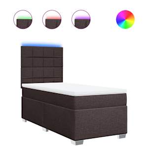 Box spring postel s matrací tmavě hnědá 90x190 cm textil - obrázek 2