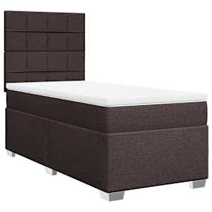Box spring postel s matrací tmavě hnědá 90x190 cm textil - obrázek 3
