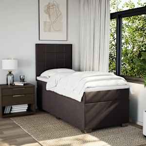 Box spring postel s matrací tmavě hnědá 90x190 cm textil - obrázek 4