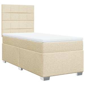 Box spring postel s matrací krémová 90x190 cm textil - obrázek 3
