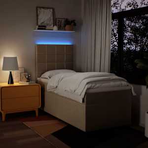 Box spring postel s matrací krémová 90x190 cm textil - obrázek 5