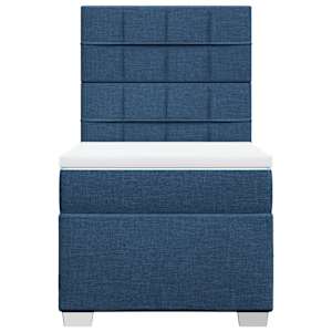 Box spring postel s matrací modrá 90x190 cm textil - obrázek 6