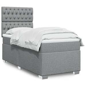 Box spring postel s matrací světle šedá 90x190 cm textil - obrázek 1