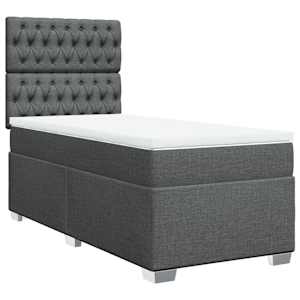 Box spring postel s matrací tmavě šedá 90x190 cm textil - obrázek 3