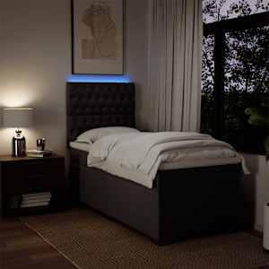 Box spring postel s matrací tmavě hnědá 90x190 cm textil - obrázek 5