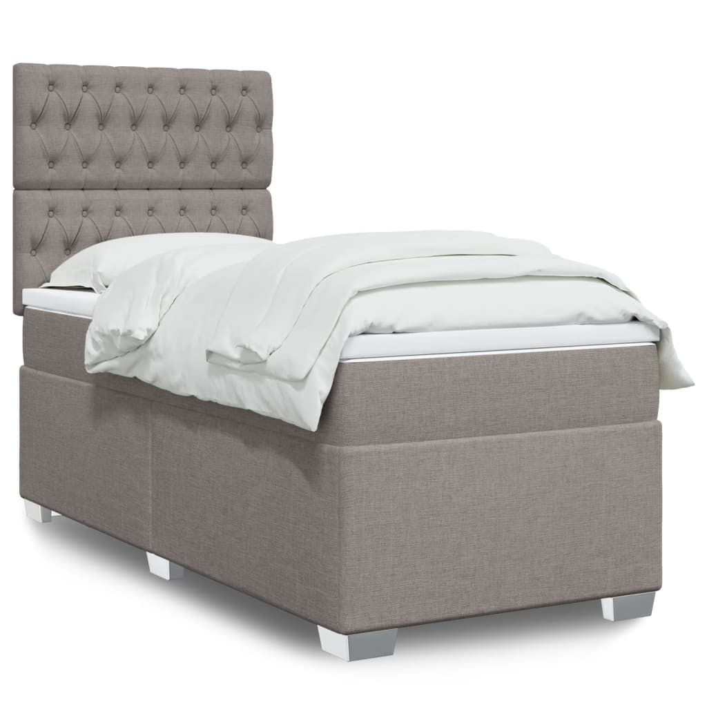 Boxspringbett mit Matratze Taupe 90×190 cm Stoff