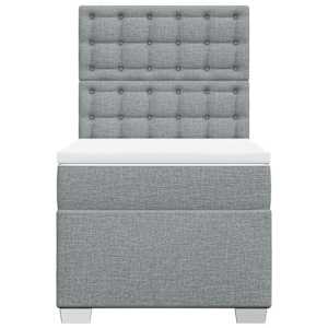 Box spring postel s matrací světle šedá 90x190 cm textil - obrázek 6