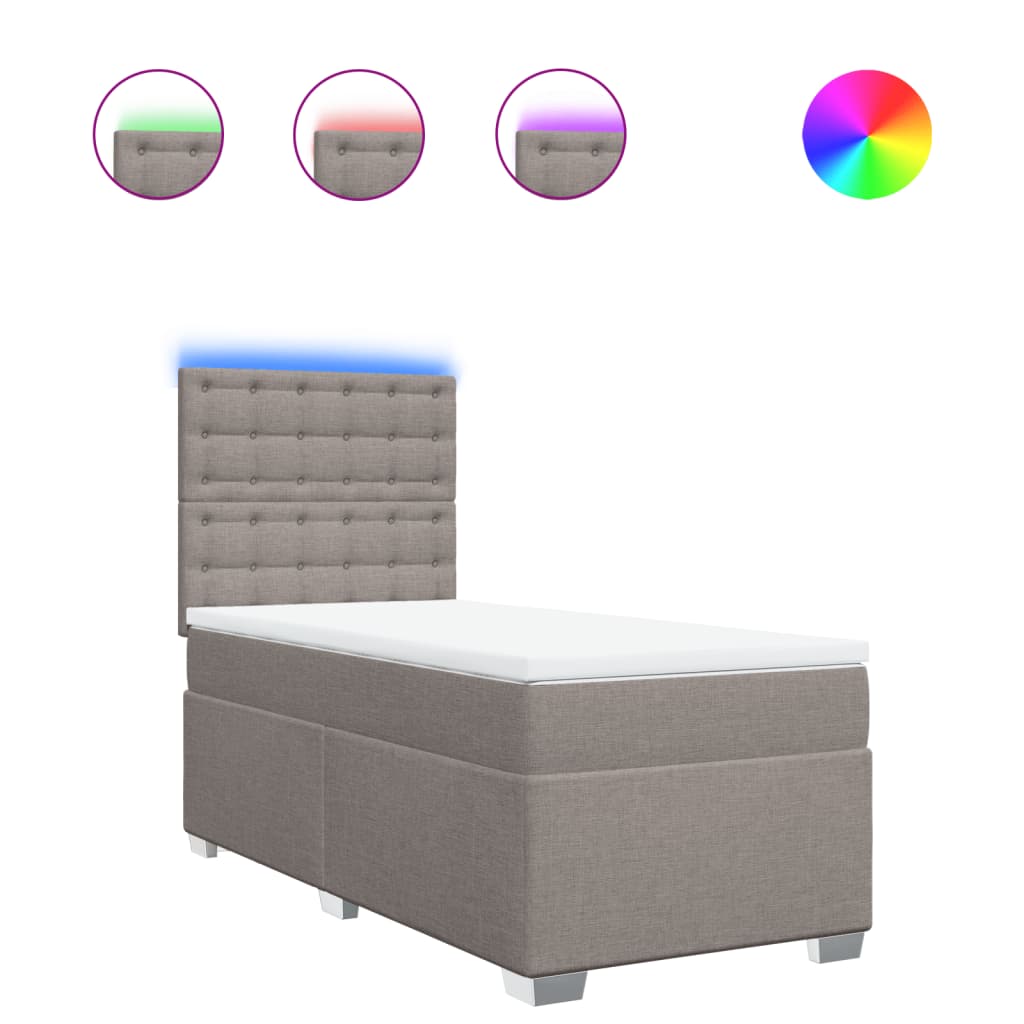 VidaXL Box spring postel s matrací taupe 90x190 cm textil