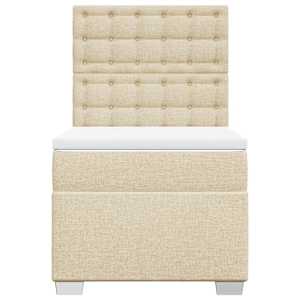 Box spring postel s matrací krémová 90x190 cm textil - obrázek 6