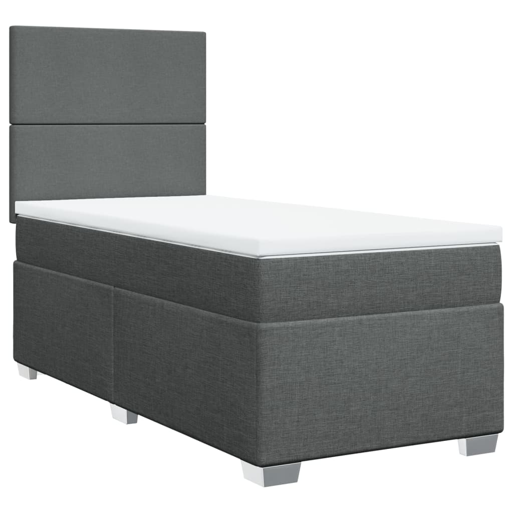 vidaXL Boxspring posteľ s matracom tmavosivá 90x200 cm látka