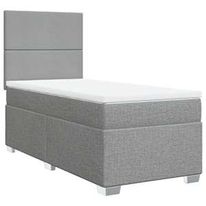 Box spring postel s matrací světle šedý 100 x 200 cm textil - obrázek 3