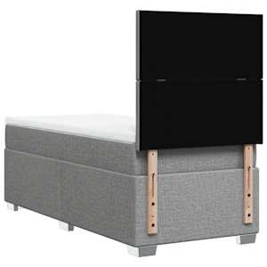 Box spring postel s matrací světle šedý 100 x 200 cm textil - obrázek 12
