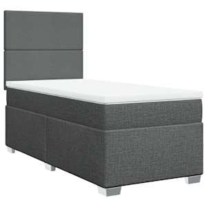 Box spring postel s matrací tmavě šedá 100 x 200 cm textil - obrázek 3