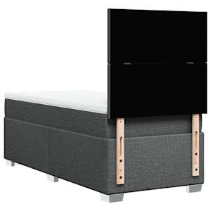 Box spring postel s matrací tmavě šedá 100 x 200 cm textil - obrázek 12