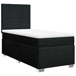 Box spring postel s matrací černá 100 x 200 cm textil - obrázek 3