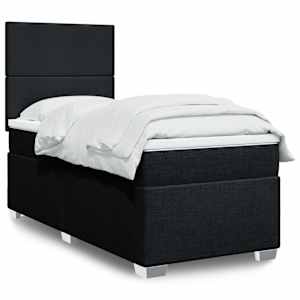 Box spring postel s matrací černá 100 x 200 cm textil - obrázek 1