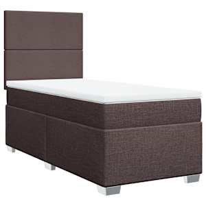 Box spring postel s matrací tmavě hnědá 100 x 200 cm textil - obrázek 3
