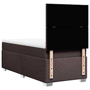 Box spring postel s matrací tmavě hnědá 100 x 200 cm textil - obrázek 12