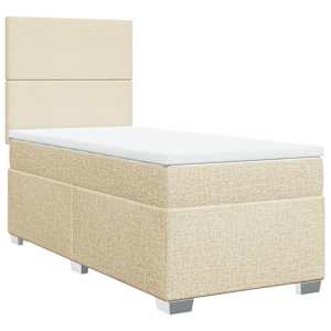 Box spring postel s matrací krémová 100 x 200 cm textil - obrázek 3