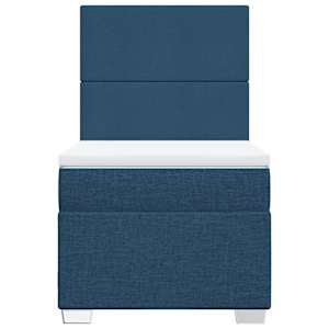 Box spring postel s matrací modrá 100 x 200 cm textil - obrázek 6