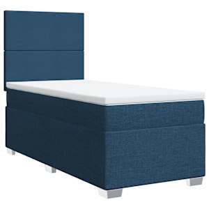 vidaXL Boxspringbett mit Matratze Blau 100x200 cm Stoff