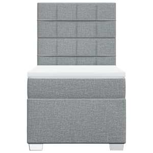 Box spring postel s matrací světle šedý 100 x 200 cm textil - obrázek 6